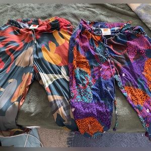 Farm Rio jungle and jaguar pants, multi vibrant color pants